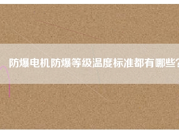 防爆電機(jī)防爆等級(jí)溫度標(biāo)準(zhǔn)都有哪些？