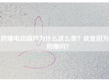 防爆電動葫蘆為什么這么貴？就是因為能防爆嗎？