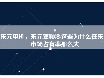 東元電機(jī)，東元變頻器這些為什么在東莞市場(chǎng)占有率那么大