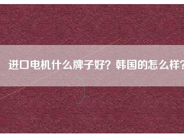 進(jìn)口電機(jī)什么牌子好？韓國(guó)的怎么樣？